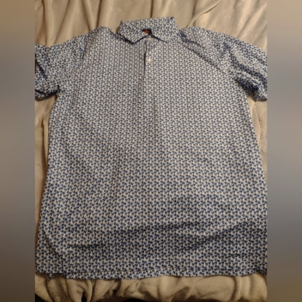 Donald Ross Sport Blue Skulls Golf Shirt size Xl